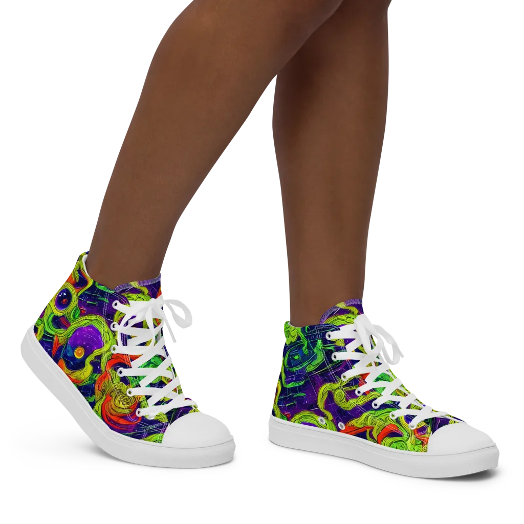 Infinite Arcade on Women's High Top Canvas Shoes — Right