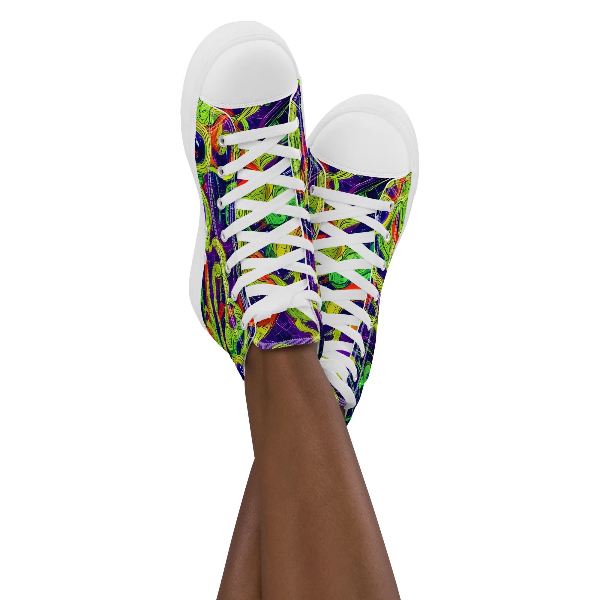 Infinite Arcade on Women's High Top Canvas Shoes — Front