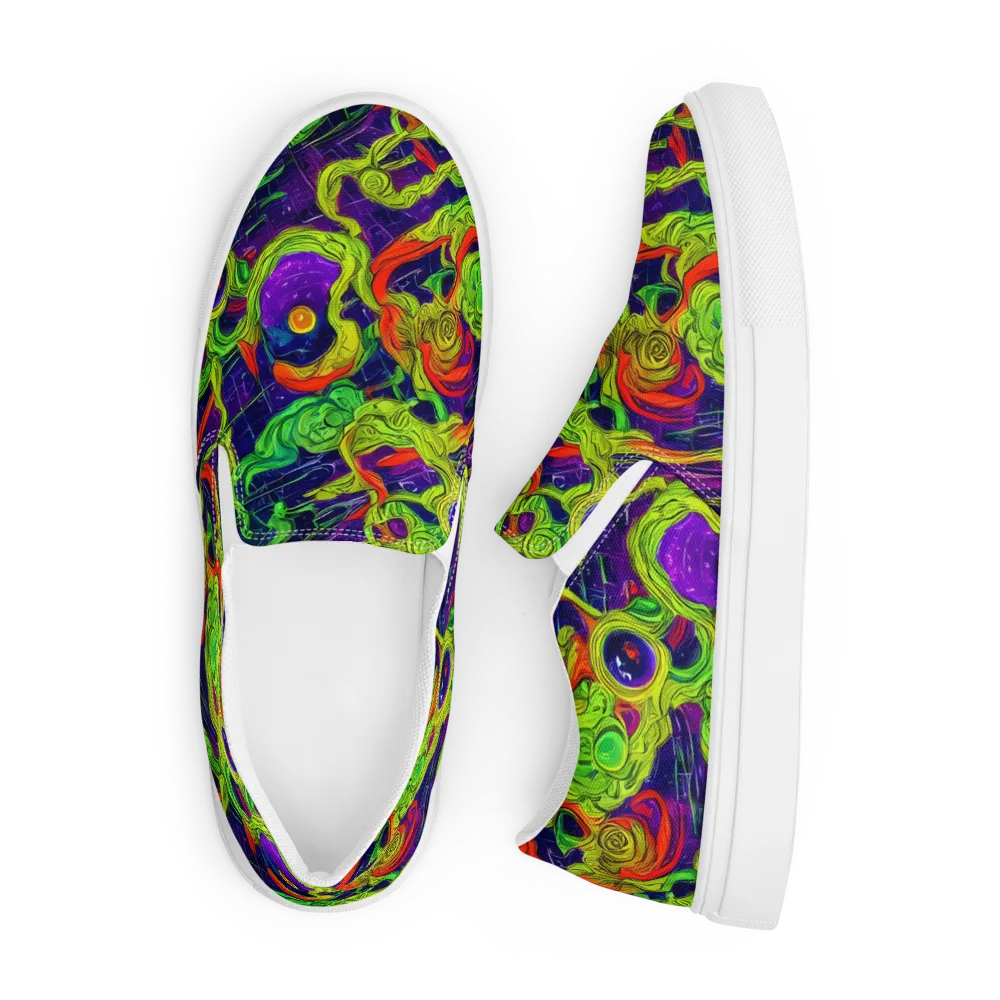 Infinite Arcade on Men's Slip-On Canvas Shoes — Front