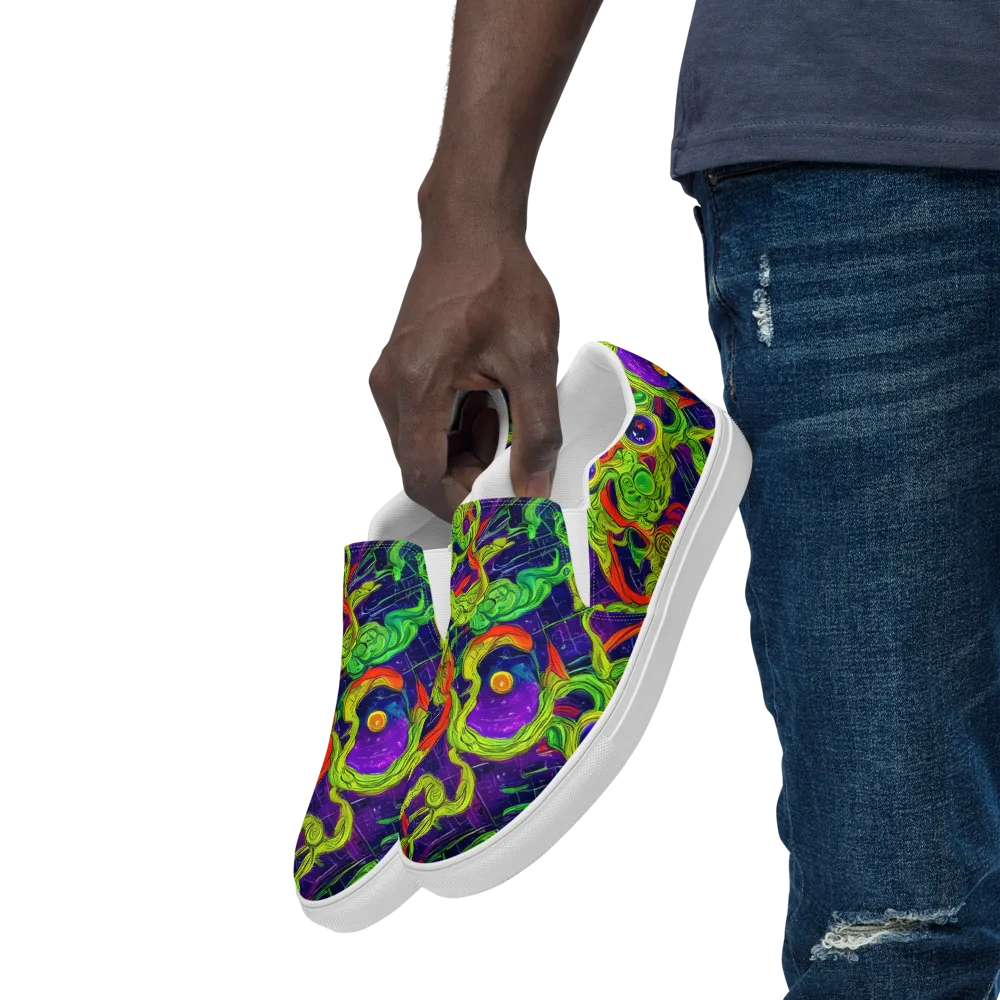 Infinite Arcade on Men's Slip-On Canvas Shoes — Left Front