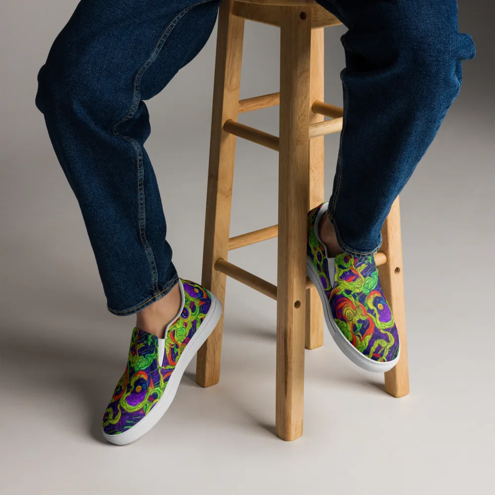 Infinite Arcade on Men's Slip-On Canvas Shoes — Front