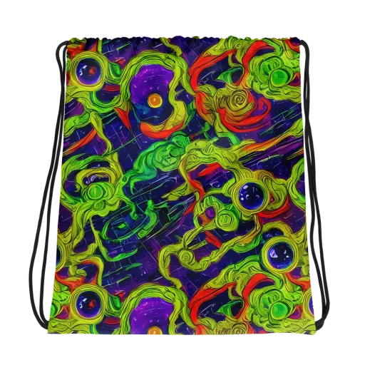 Infinite Arcade on a Drawstring Bag