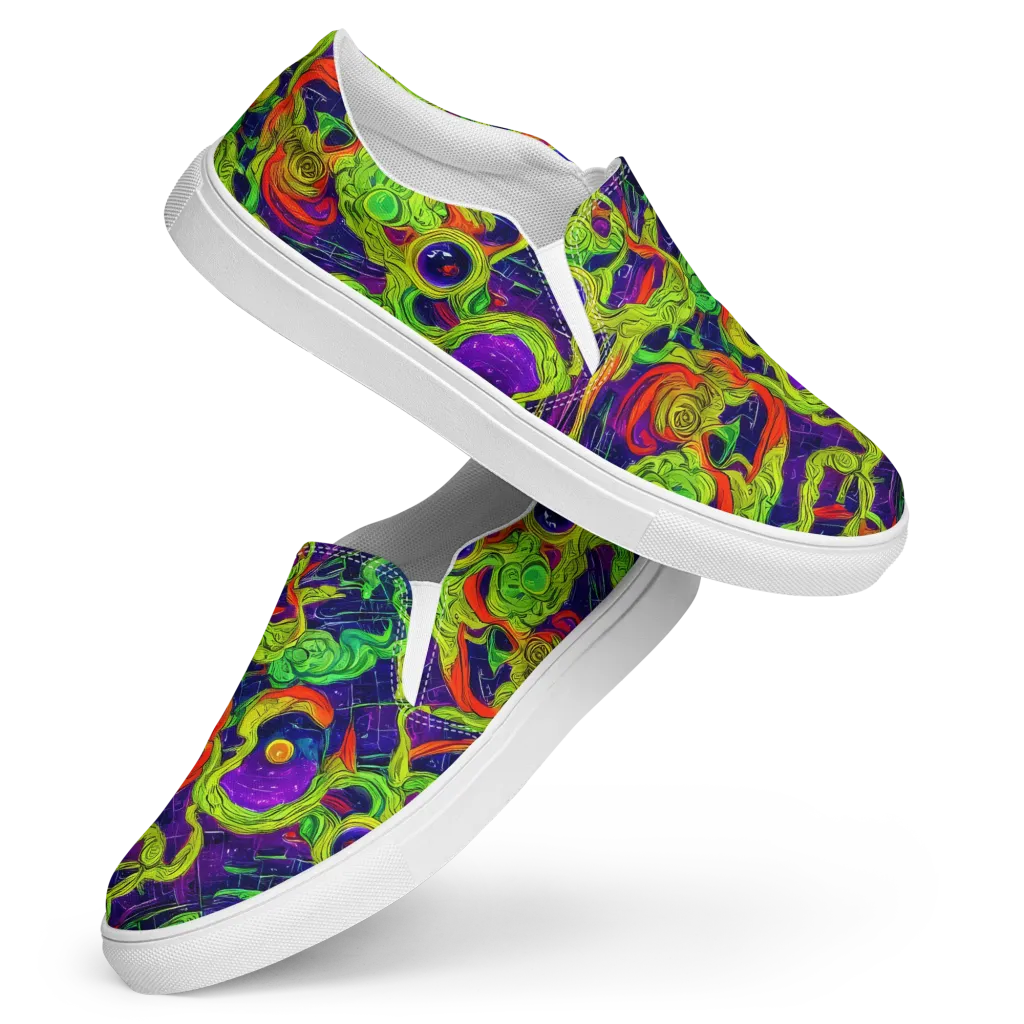 Infinite Arcade on Women's Slip-On Canvas Shoes — Front