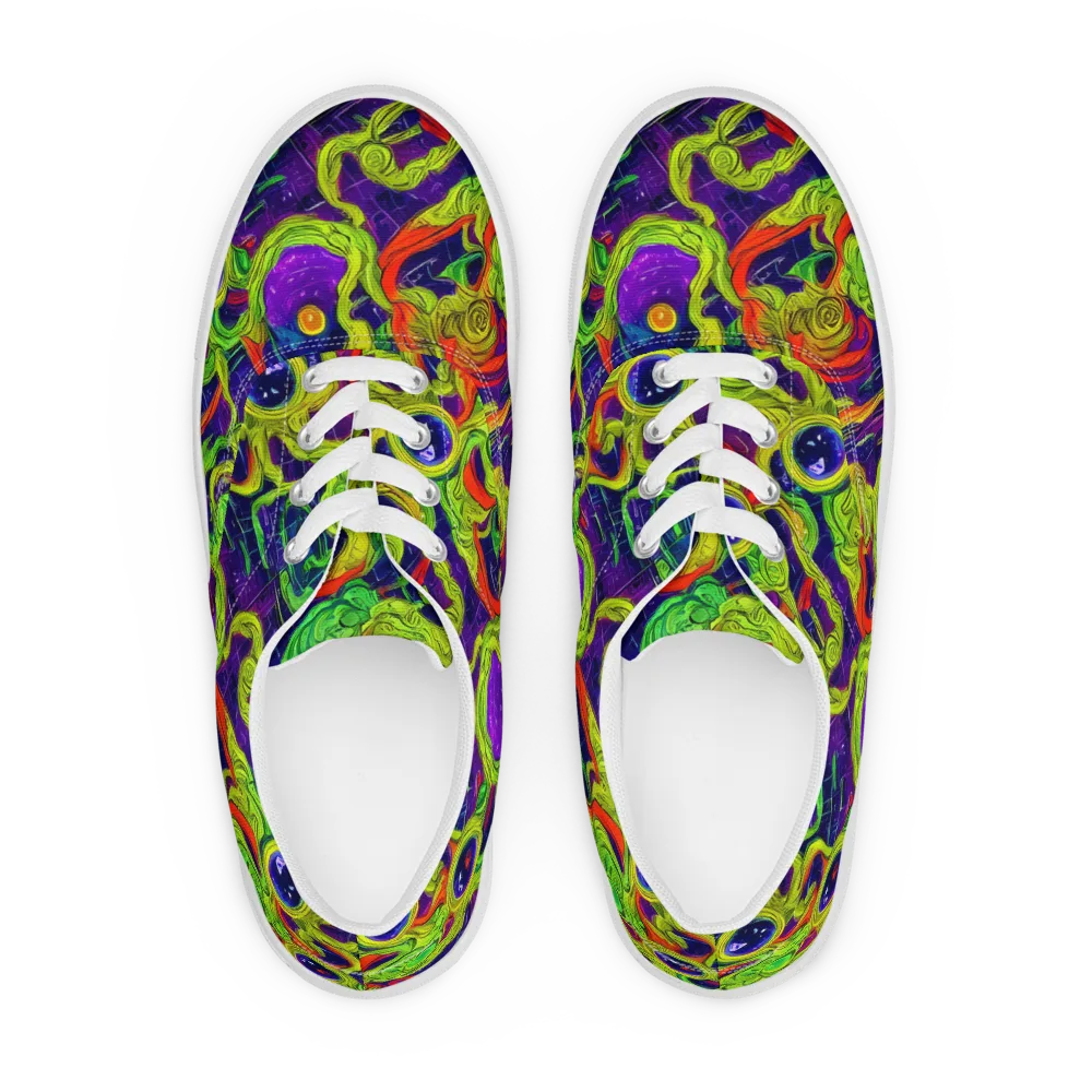 Infinite Arcade on Men's Lace-Up Canvas Shoes — Front