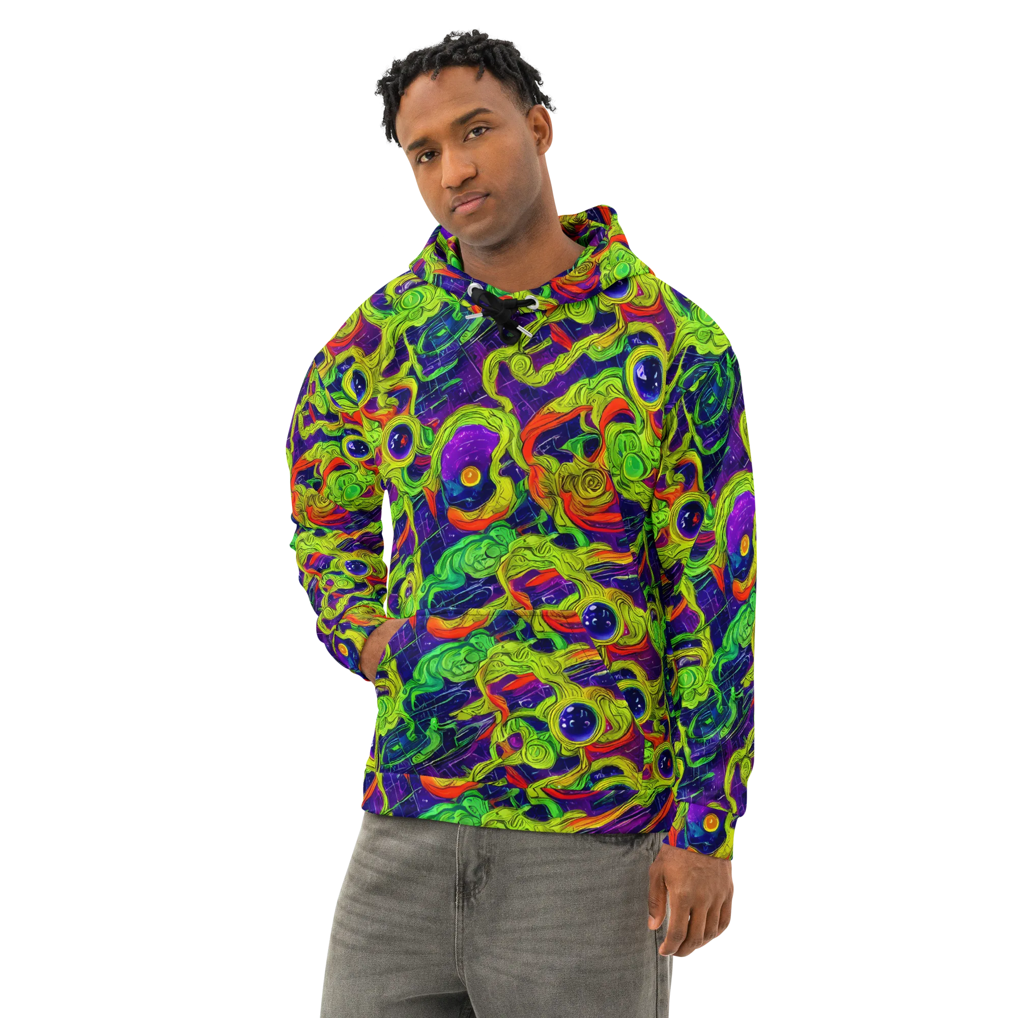 Infinite Arcade on Cotton Hoodie — Left Front