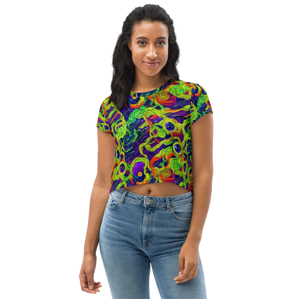 Infinite Arcade on Crop Tee — Front