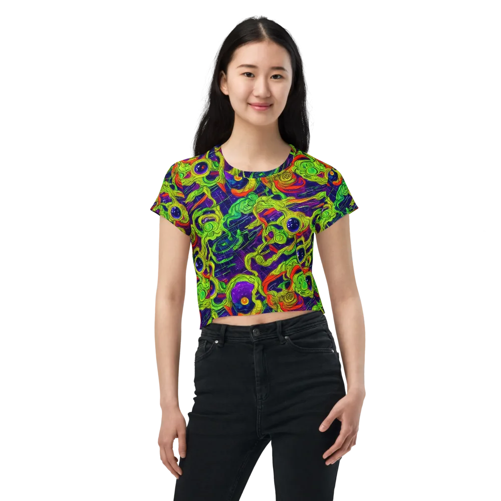 Infinite Arcade on Crop Tee — Front