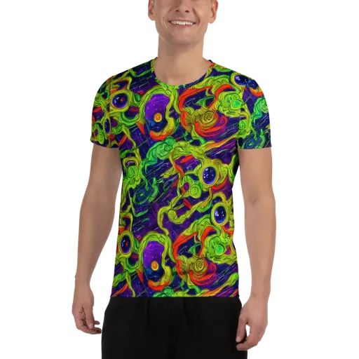 Infinite Arcade on a Men's Athletic T-Shirt