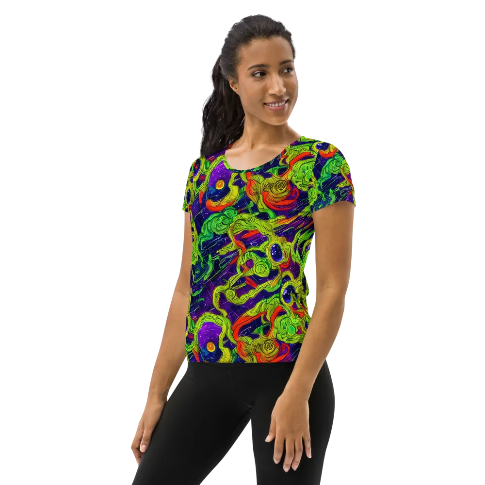 Infinite Arcade on Women's Athletic T-Shirt — Left