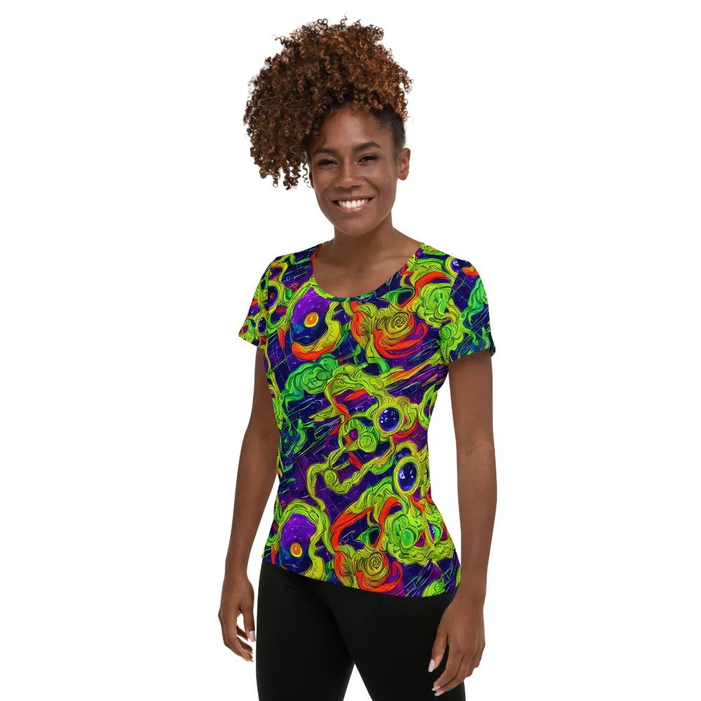 Infinite Arcade on Women's Athletic T-Shirt — Left