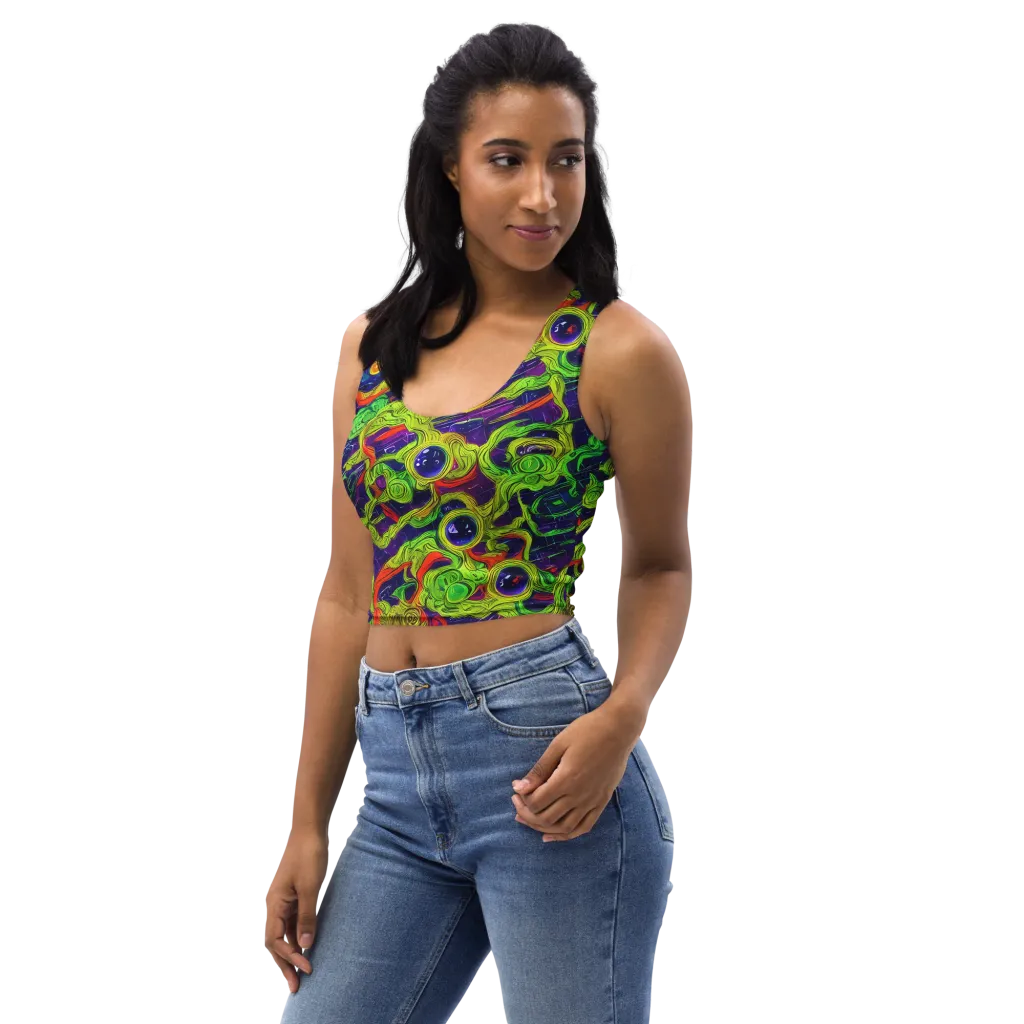 Infinite Arcade on Crop Top — Left Front