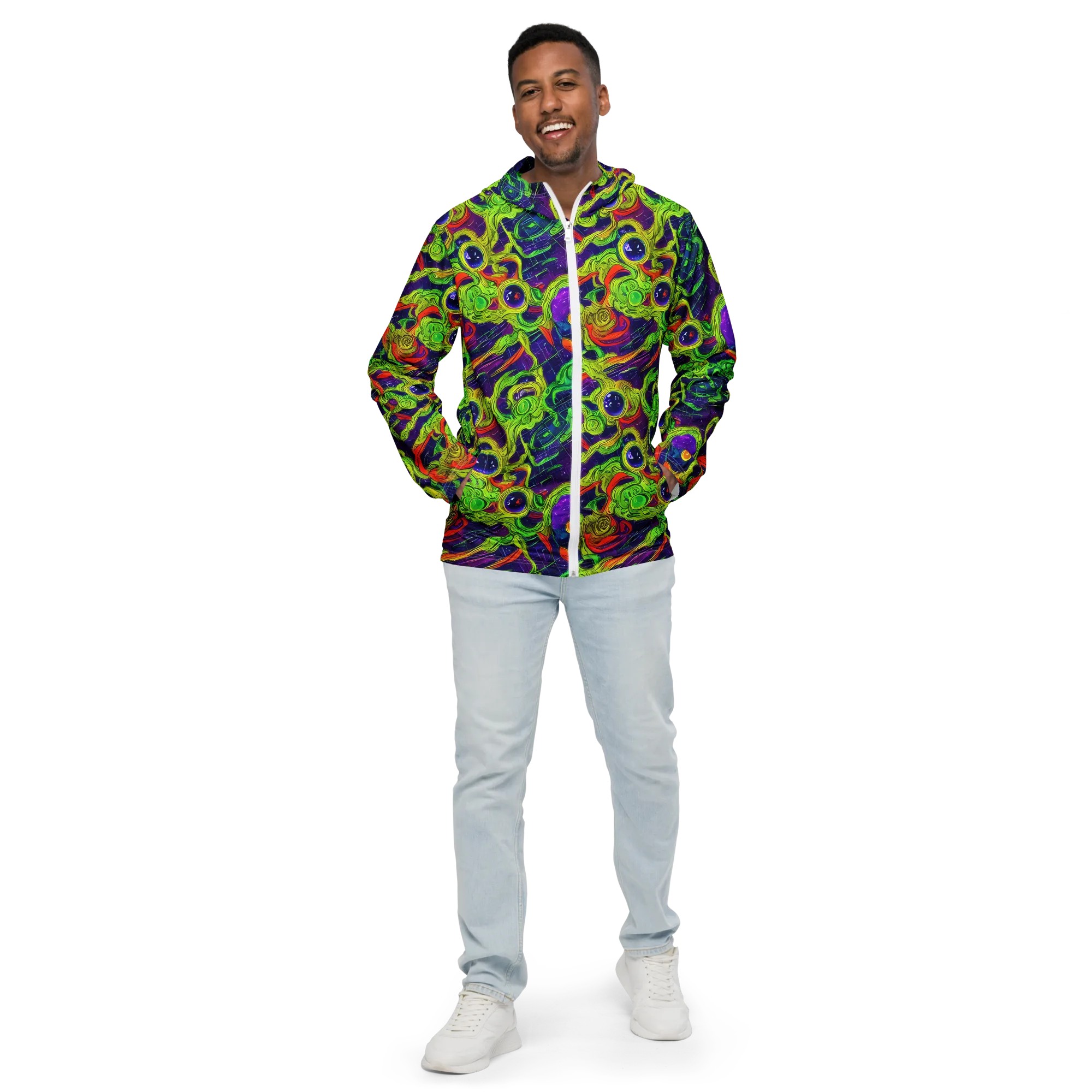 Infinite Arcade on Men's Windbreaker — Front