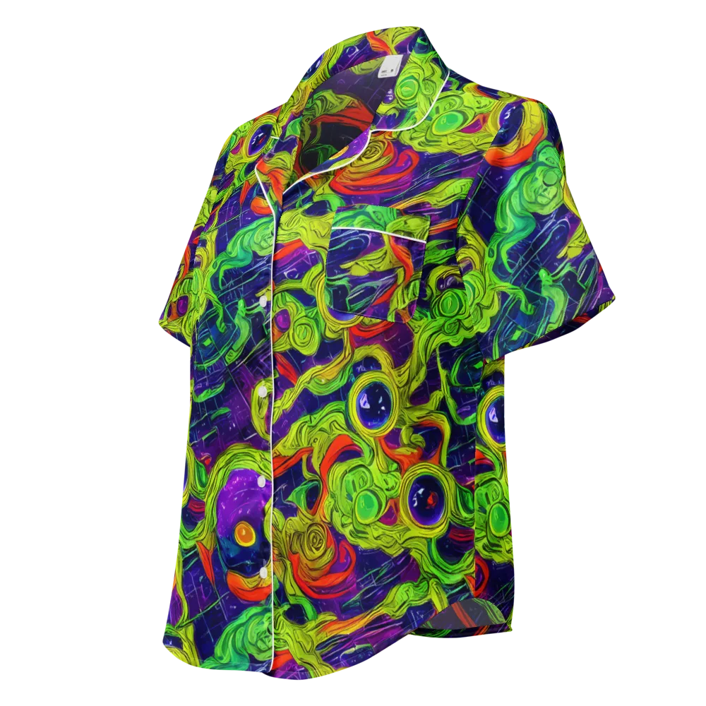 Infinite Arcade on Women's Short Sleeve Pajama Top — Left Front