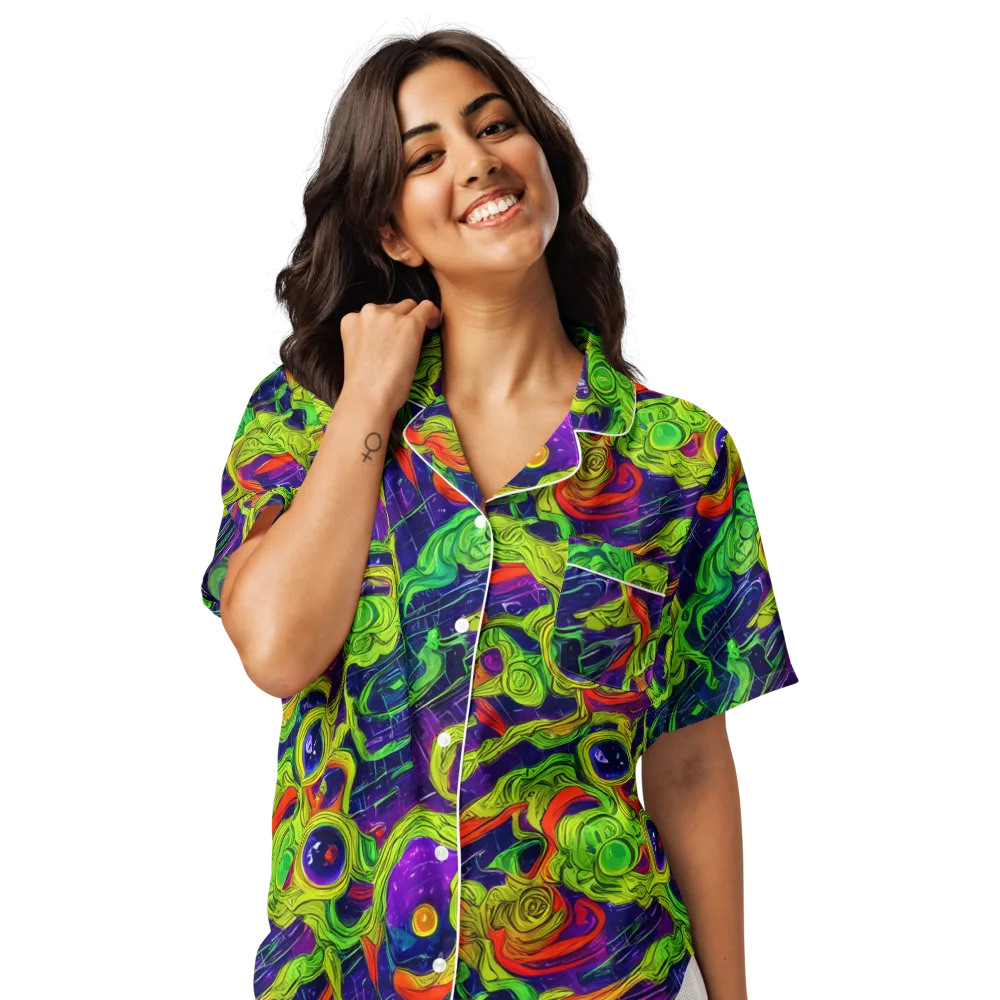 Infinite Arcade on Women's Short Sleeve Pajama Top — Front