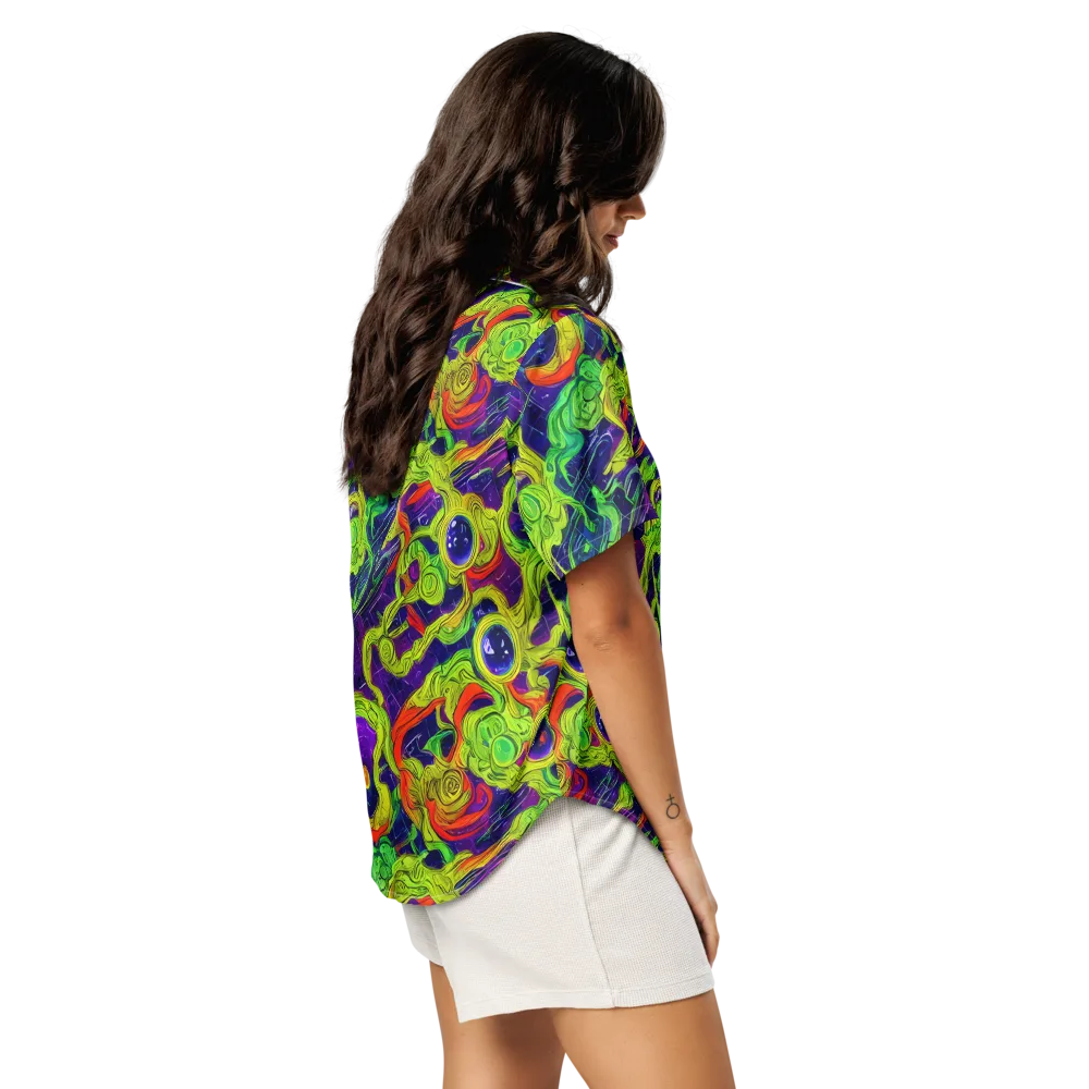 Infinite Arcade on Women's Short Sleeve Pajama Top — Right Back