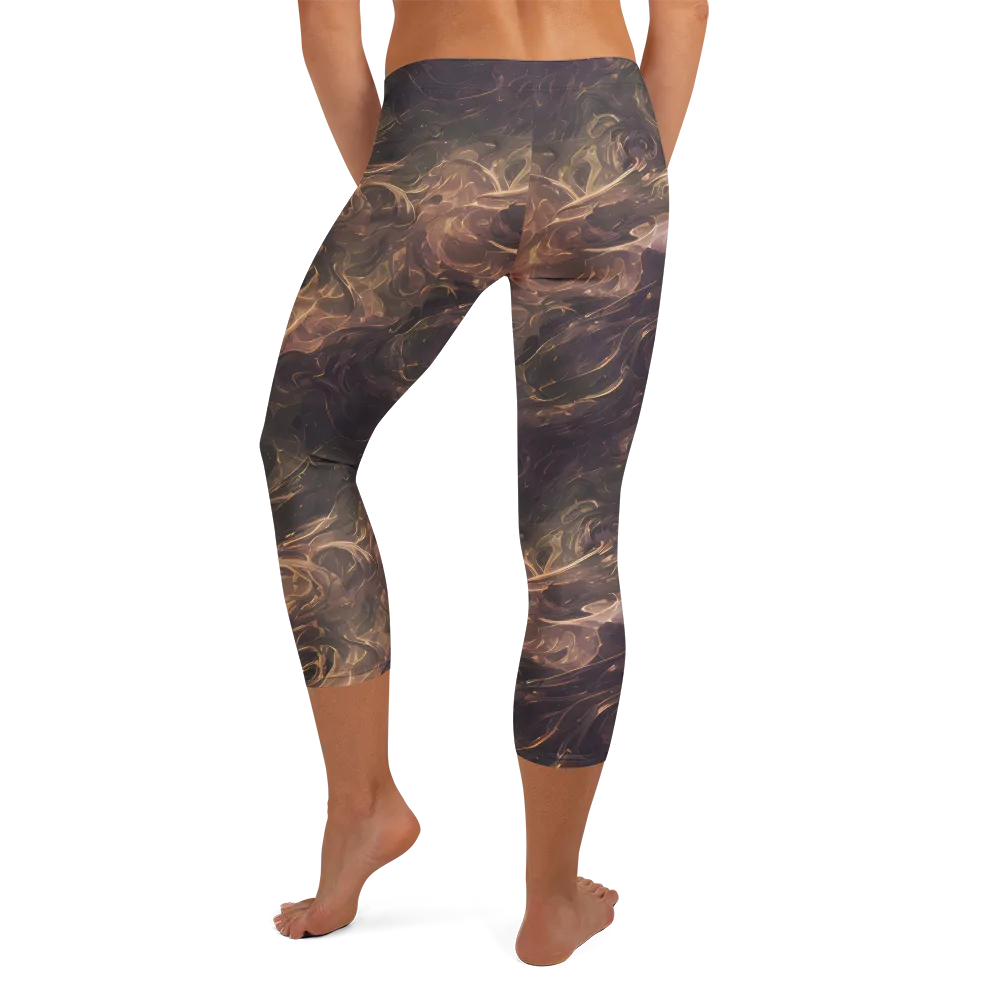 Bronze Vortex on Capri Leggings — Back