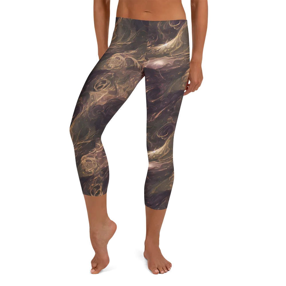 Bronze Vortex on Capri Leggings — Front
