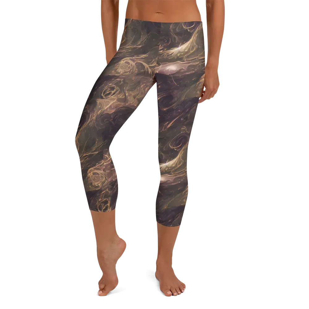 Bronze Vortex on Capri Leggings — Front