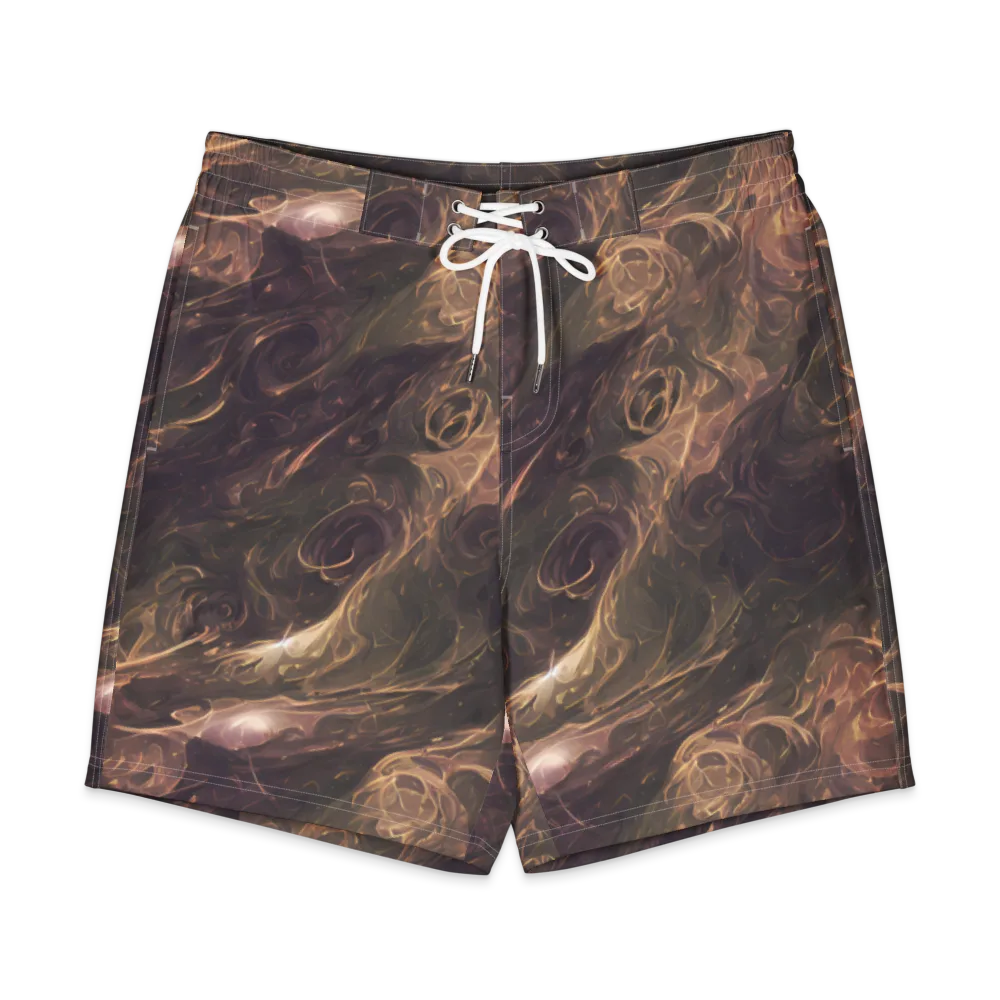 Bronze Vortex on Men's Board Shorts — Front