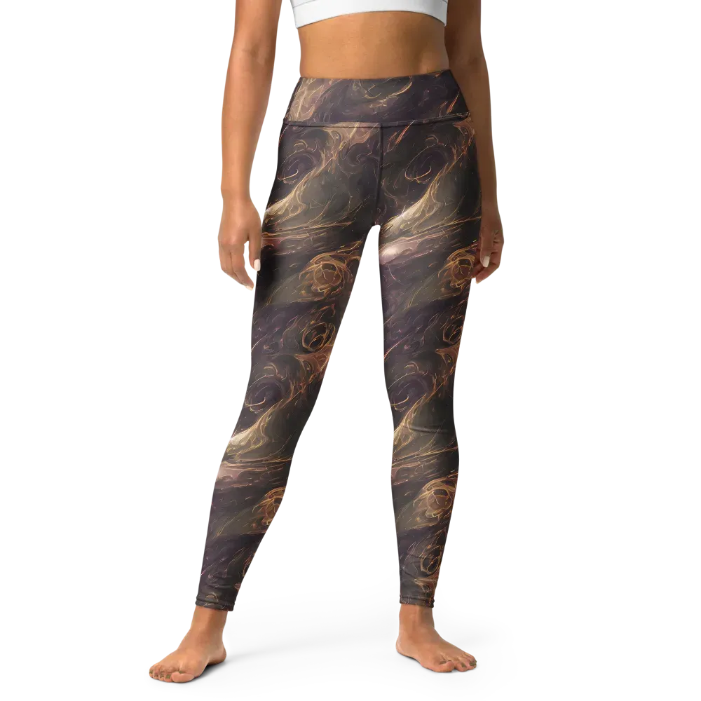 Bronze Vortex on Yoga Leggings — Front