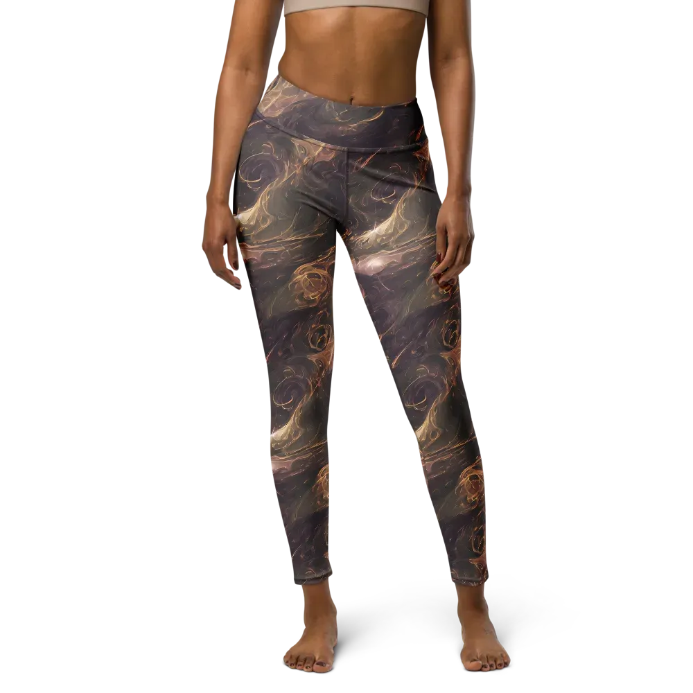 Bronze Vortex on Yoga Leggings — Front