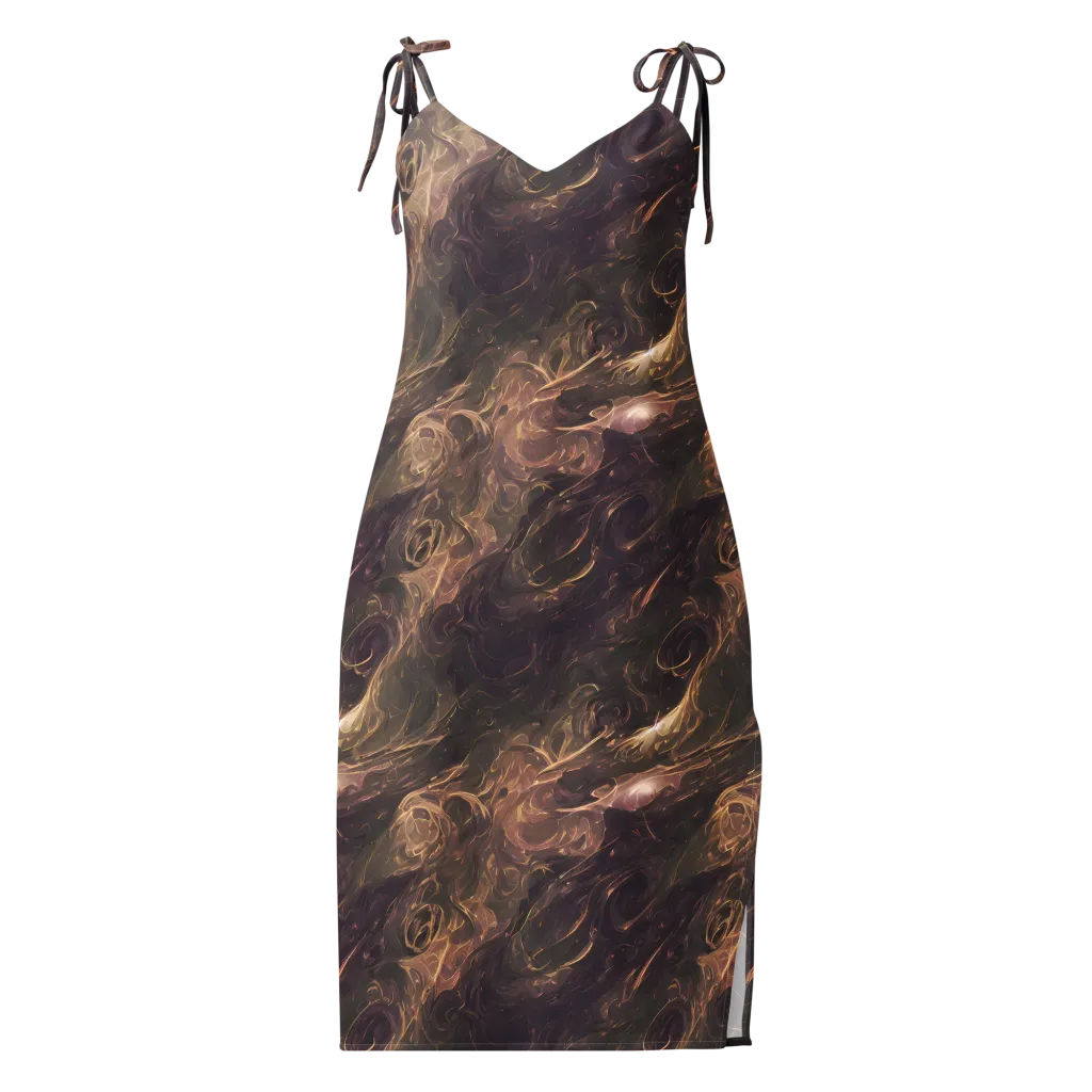 Bronze Vortex on Slip Dress — Front