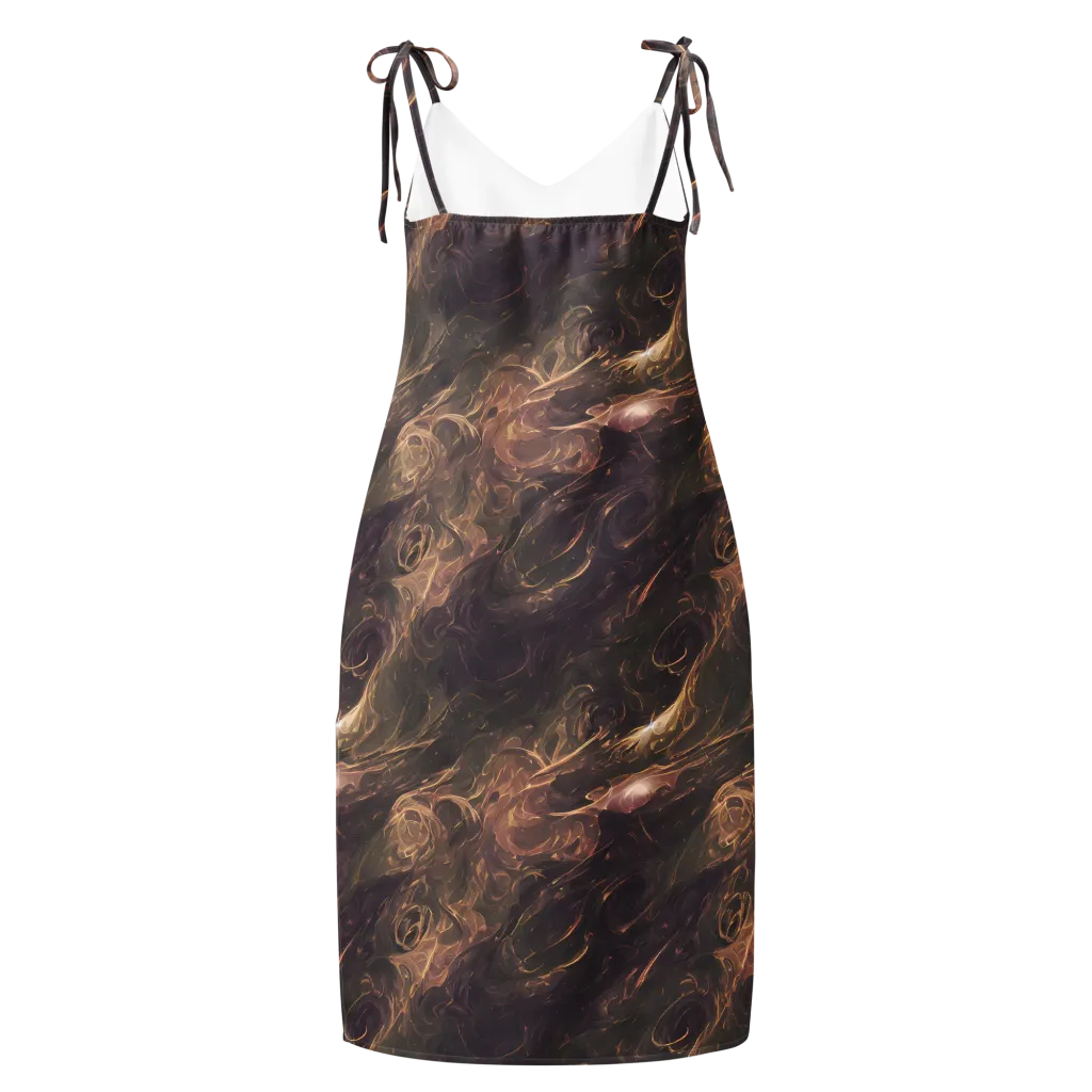Bronze Vortex on Slip Dress — Back