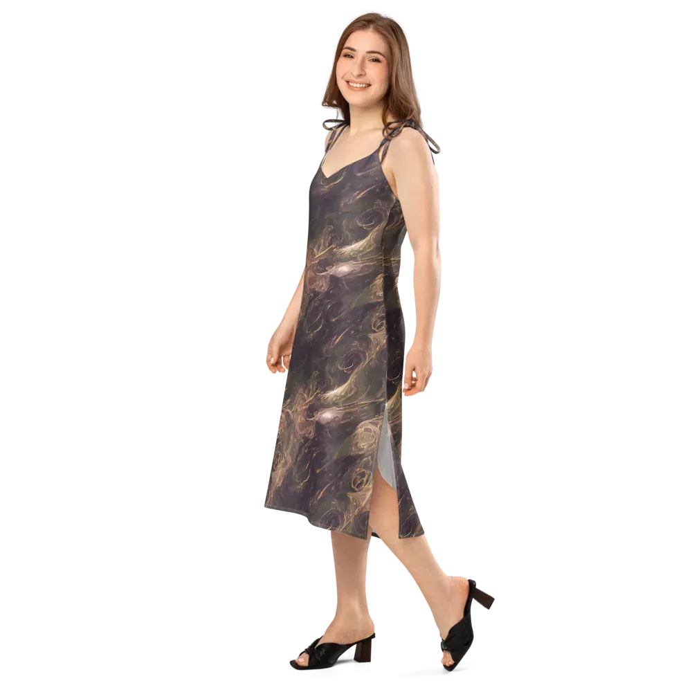 Bronze Vortex on Slip Dress — Left Front