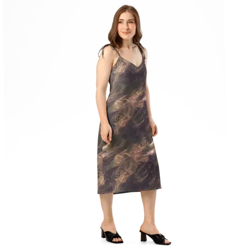 Bronze Vortex on a Slip Dress
