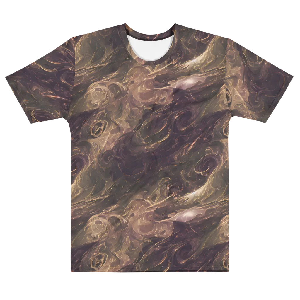Bronze Vortex on Men's Cotton Crew Neck T-Shirt — Front