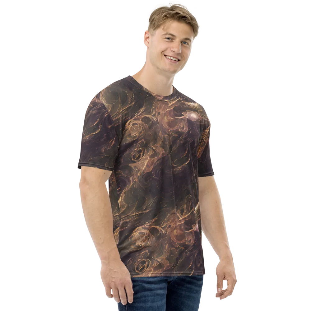 Bronze Vortex on Men's Crew Neck T-Shirt — Right