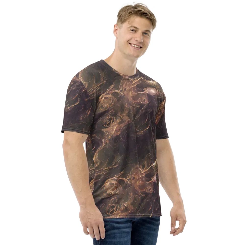 Bronze Vortex on Men's Crew Neck T-Shirt — Right