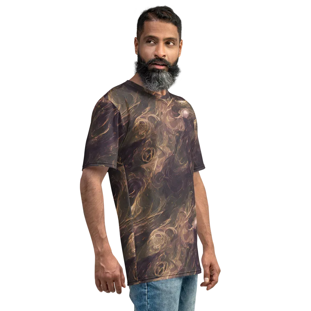 Bronze Vortex on Men's Crew Neck T-Shirt — Right