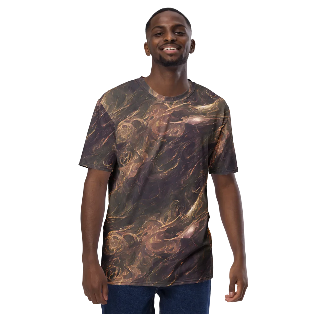Bronze Vortex on Men's Crew Neck T-Shirt — Front