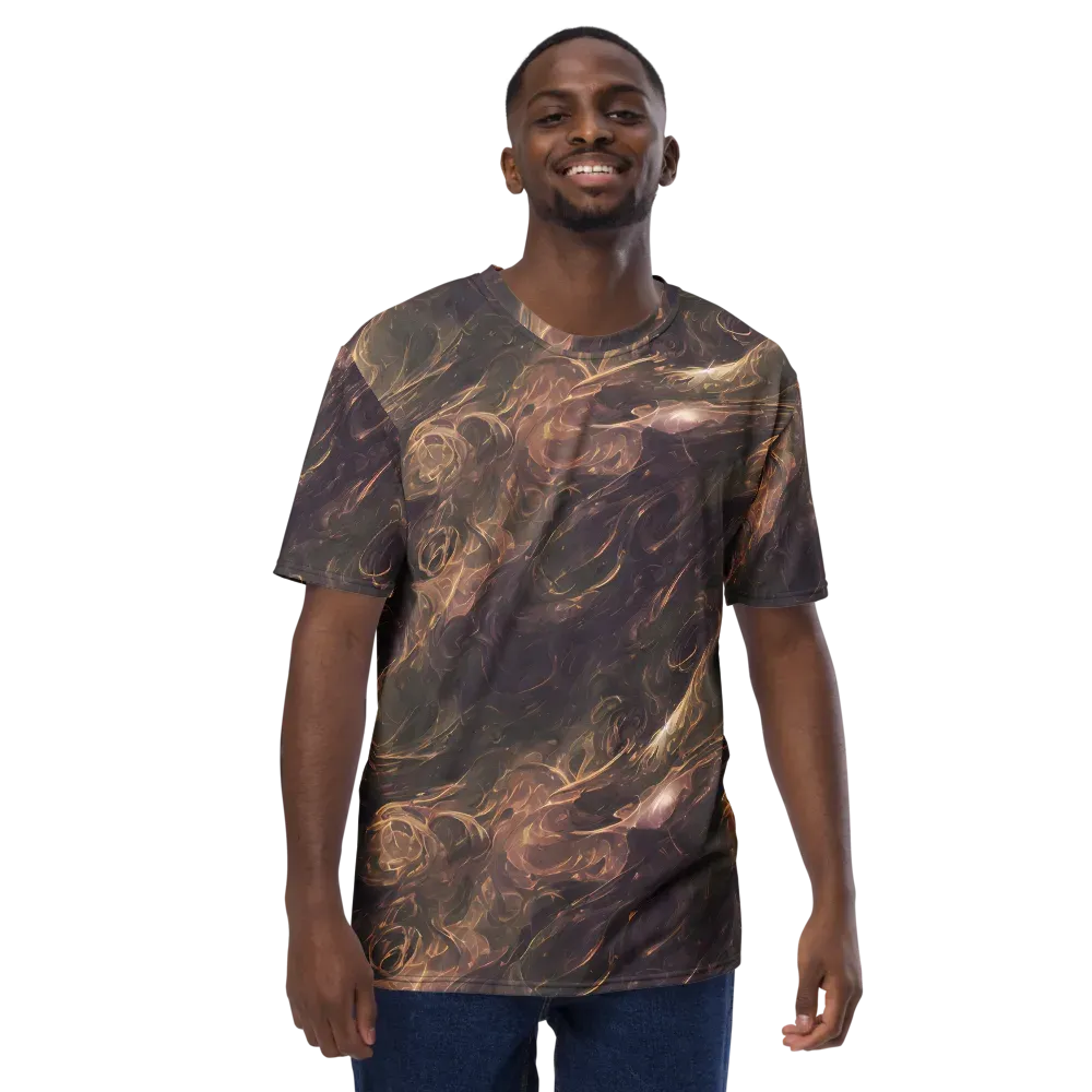 Bronze Vortex on Men's Crew Neck T-Shirt — Front