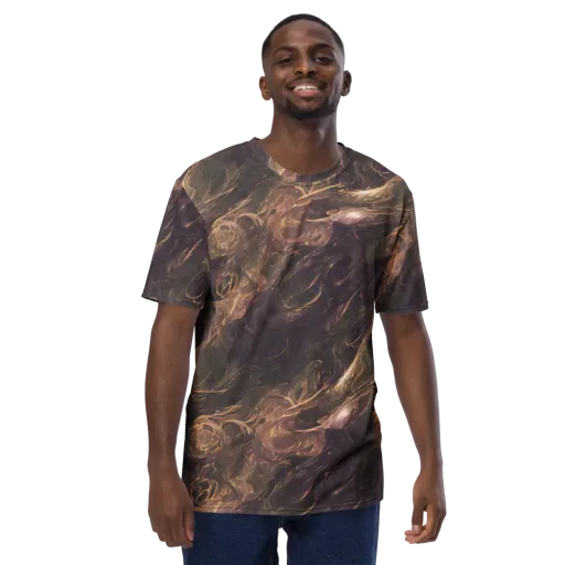 Bronze Vortex on a Men's Crew Neck T-Shirt