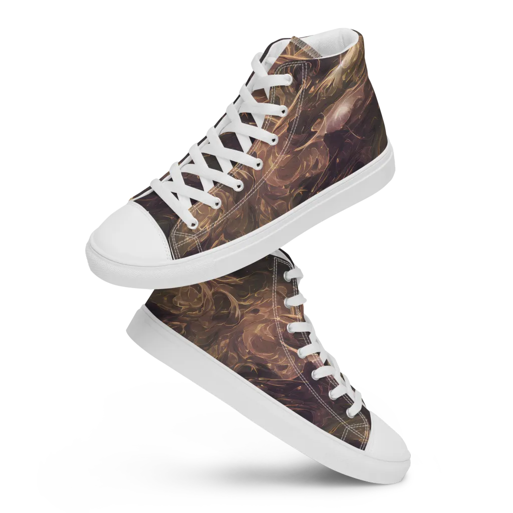 Bronze Vortex on Men's High Top Canvas Shoes — Front