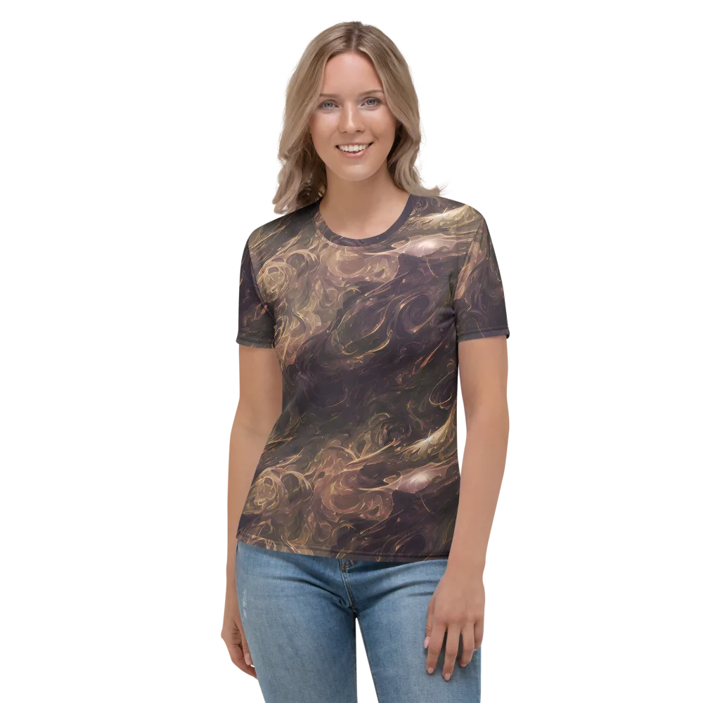 Bronze Vortex on Women's Crew Neck T-Shirt — Front