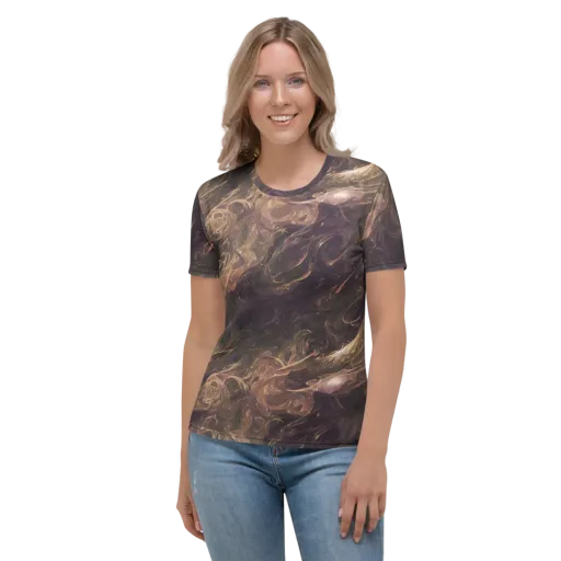 Bronze Vortex on a Women's Crew Neck T-Shirt