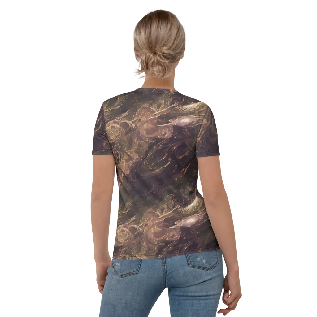 Bronze Vortex on Women's Crew Neck T-Shirt — Back