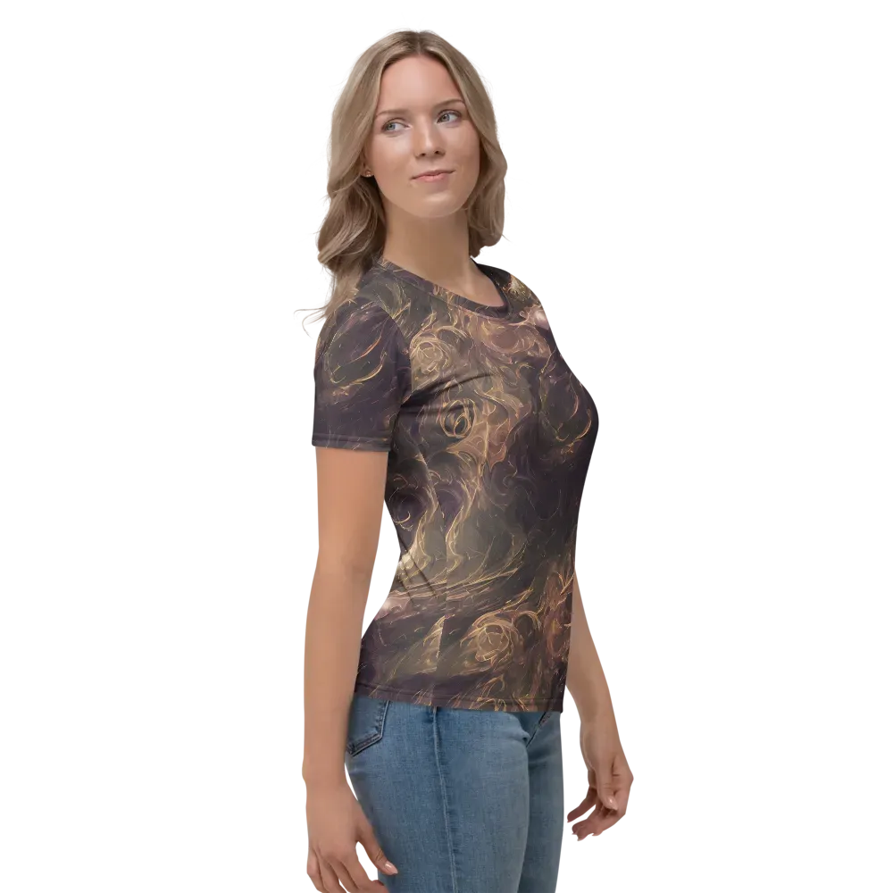 Bronze Vortex on Women's Crew Neck T-Shirt — Right