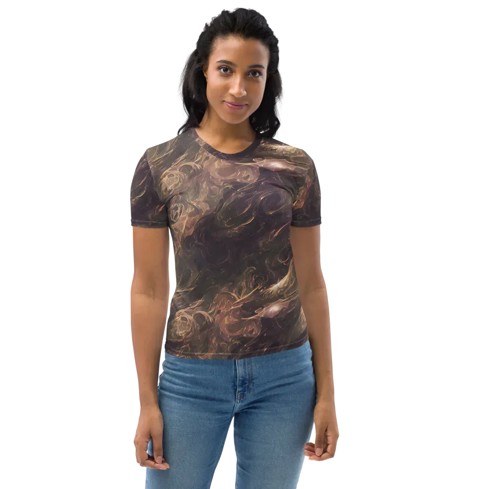Bronze Vortex on Women's Crew Neck T-Shirt — Front