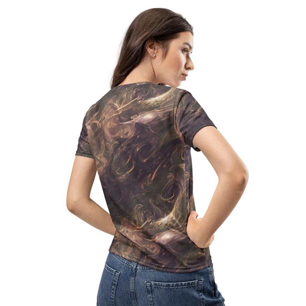 Bronze Vortex on Women's Crew Neck T-Shirt — Back
