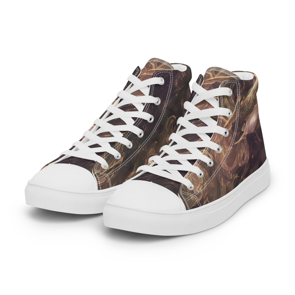 Bronze Vortex on Women's High Top Canvas Shoes — Left Front