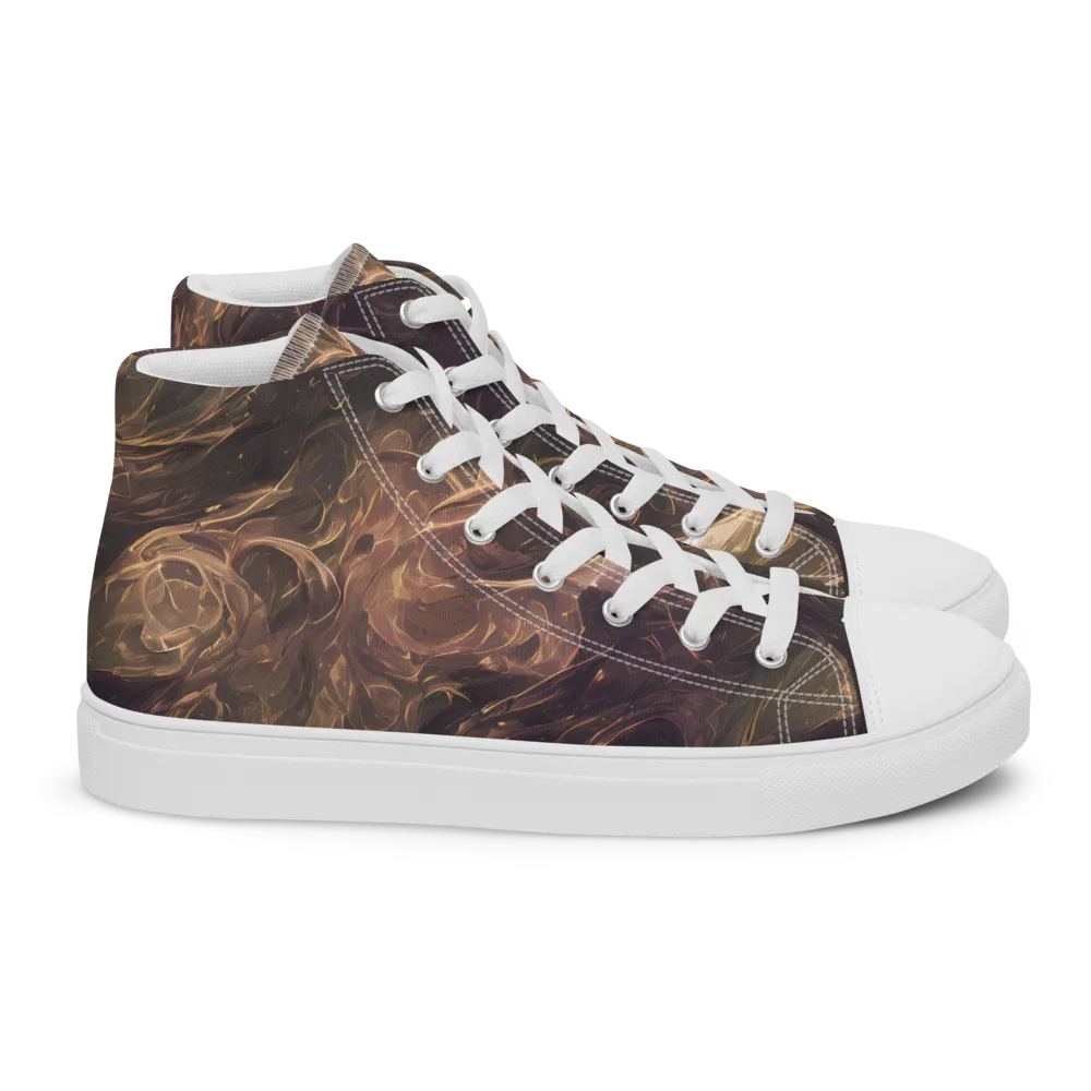 Bronze Vortex on Women's High Top Canvas Shoes — Right