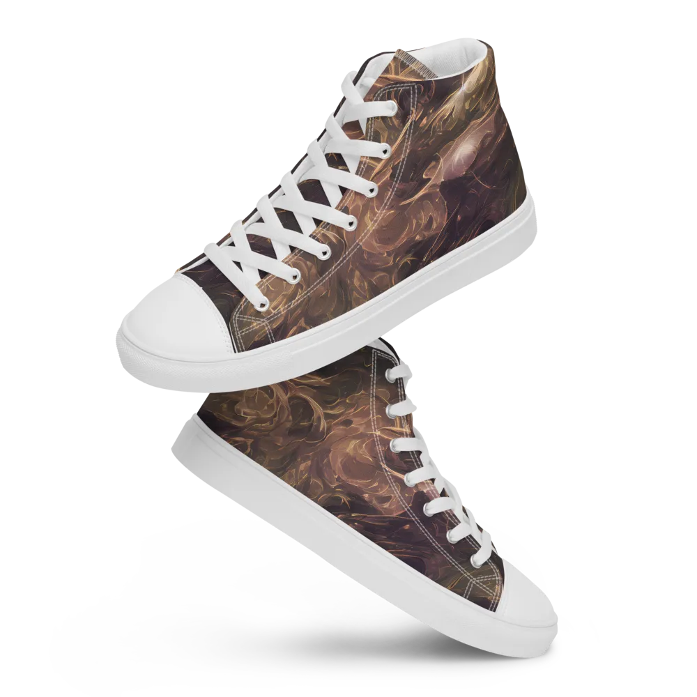 Bronze Vortex on Women's High Top Canvas Shoes — Front