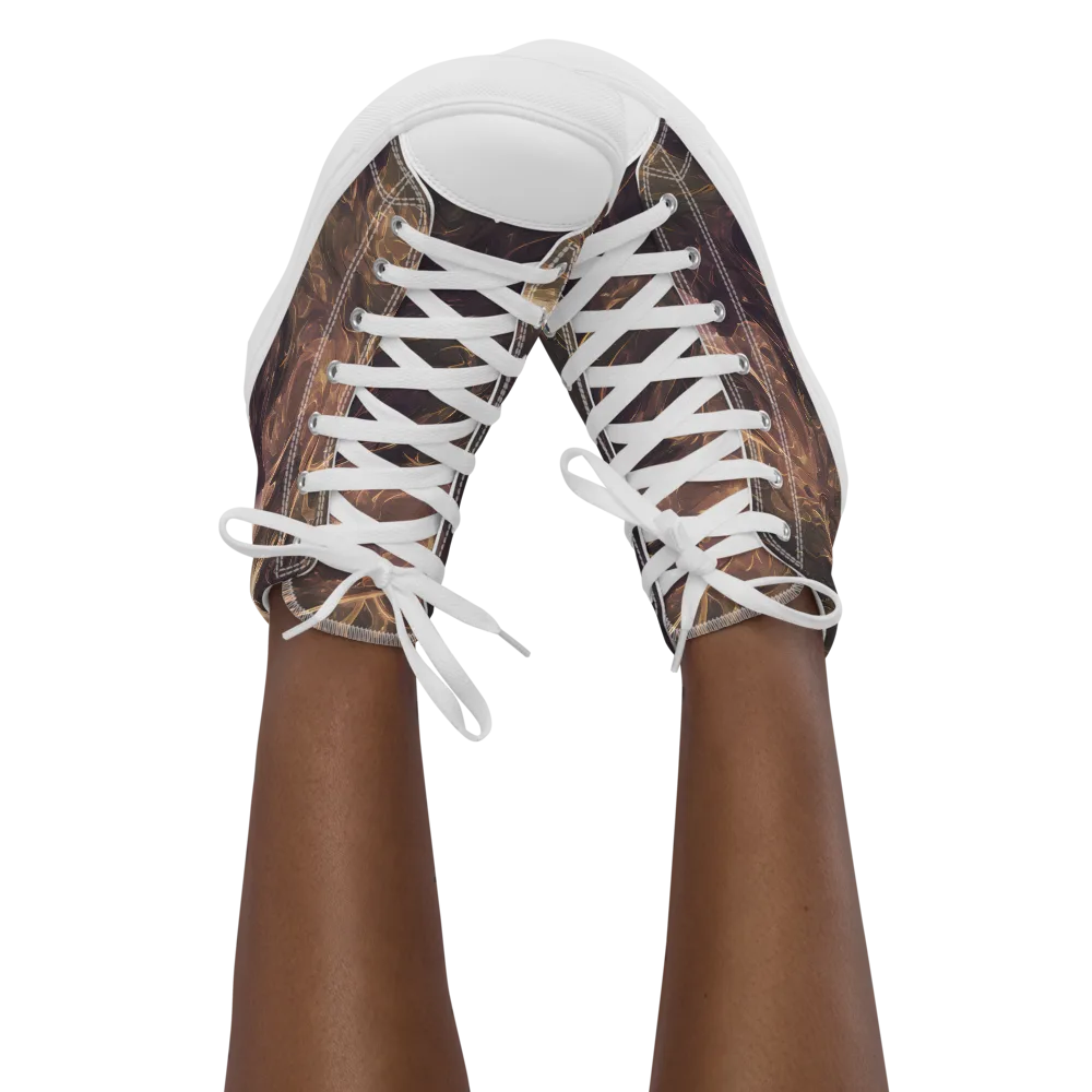 Bronze Vortex on Women's High Top Canvas Shoes — Front