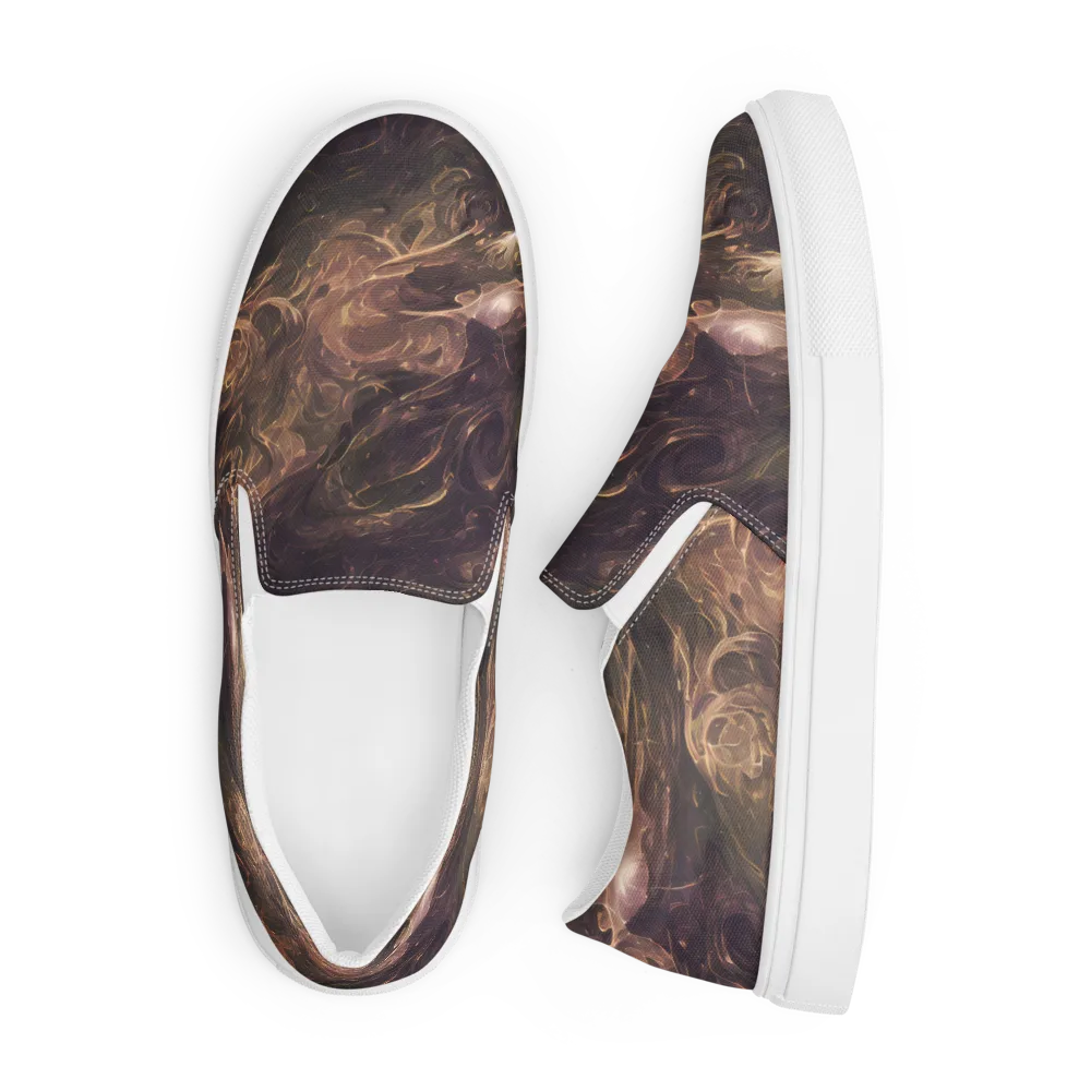 Bronze Vortex on Men's Slip-On Canvas Shoes — Front