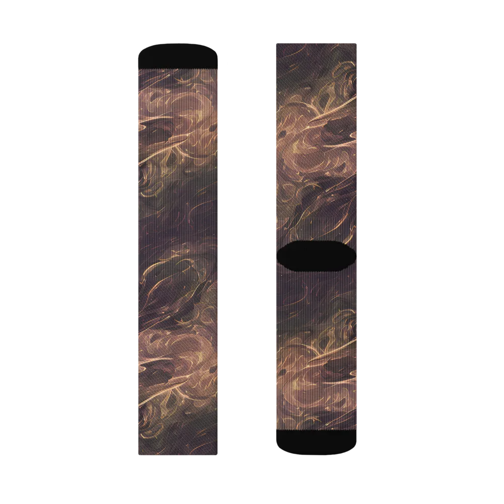 Bronze Vortex on Socks — Right Sock
