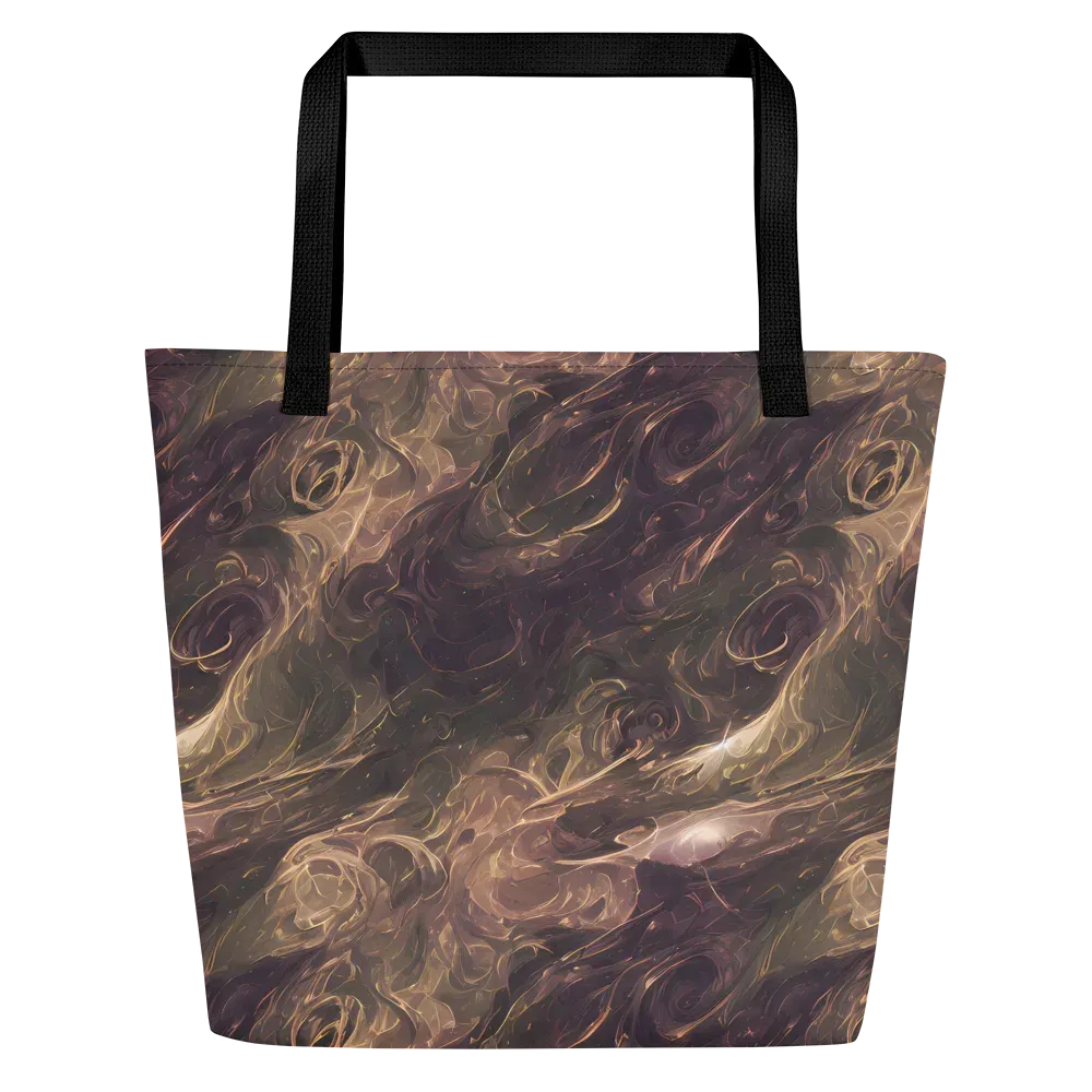 Bronze Vortex on Large Tote Bag W/ Pocket — Front